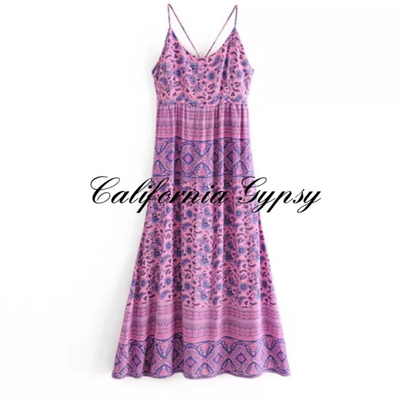 Journey Print Gypsy Spaghetti Maxi - Picture 3 of 13